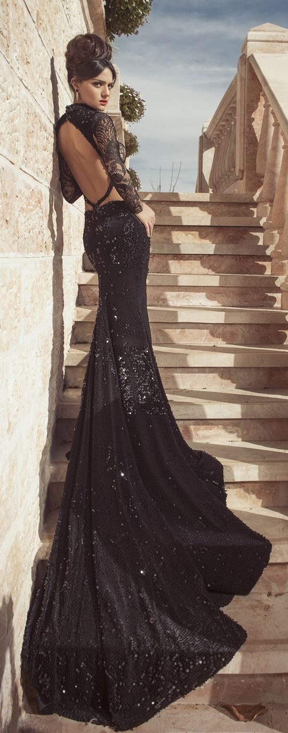 black mermaid wedding gown