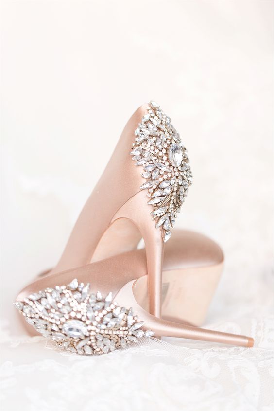 blush wedding day shoes from Badgley Mishcka