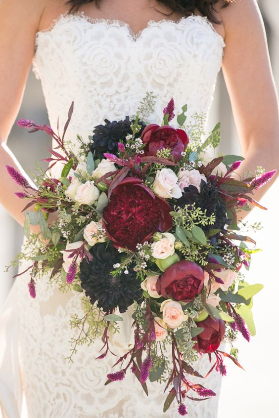 Cascading Winter Wedding Bouquets - Home Design