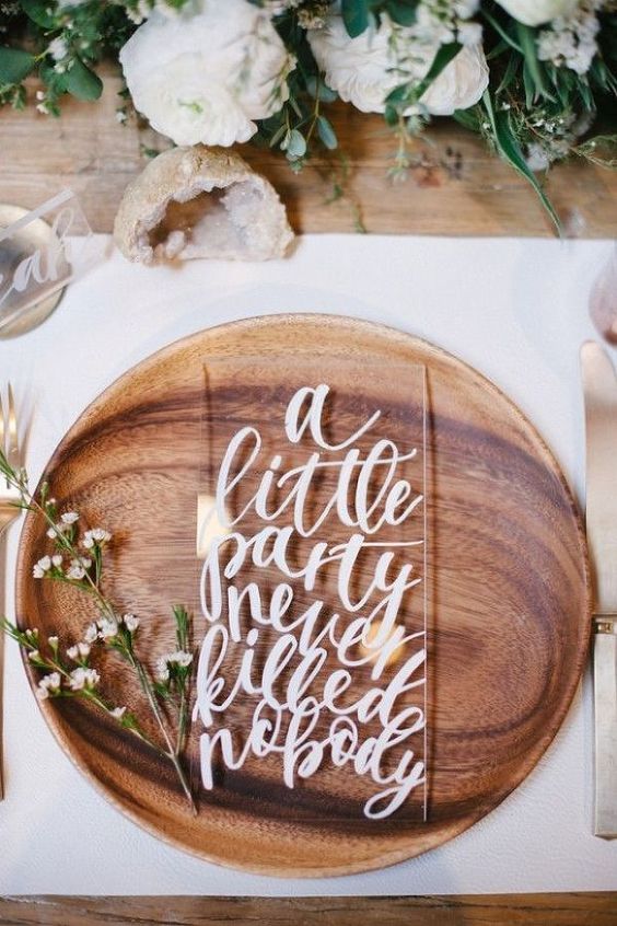 acrylic and calligraphy menu