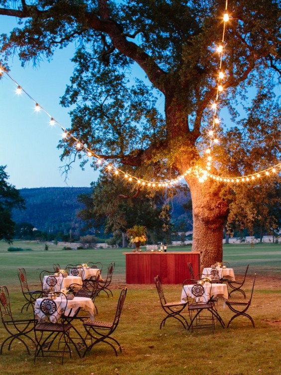 65 Breathtaking String Bistro Lighting Wedding Ideas You