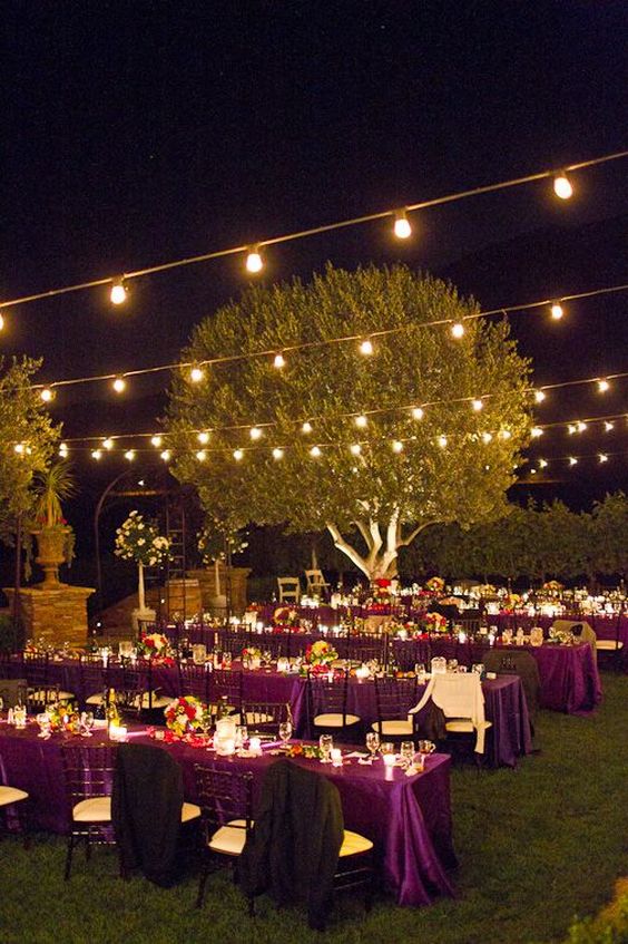 65 Breathtaking String Bistro Lighting Wedding Ideas You