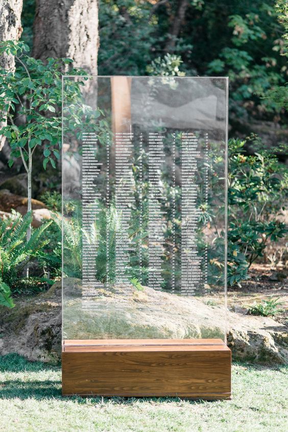 acrylic and wood seating chart