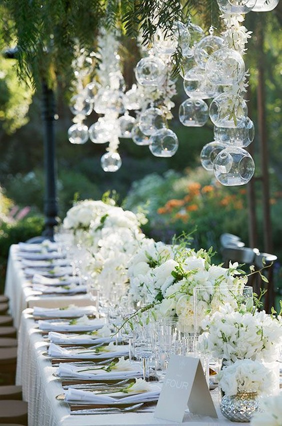 table glass decor hanging banquet decoration tables mariage hang outdoor bubbles chic decorations centerpieces boheme globes reception gorgeous fresh floral