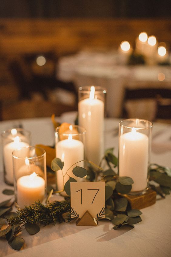 Glass Cylinders Wedding Centerpieces