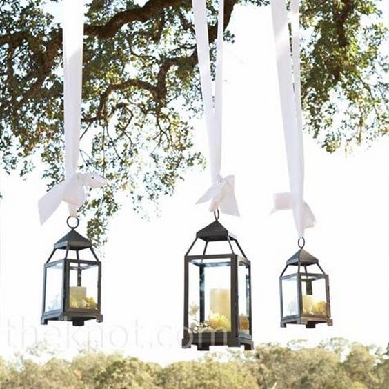 Hanging lantern wedding decor