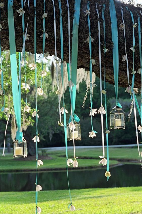 Hanging lantern wedding decor