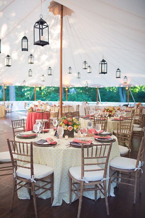 Hanging lantern wedding decor