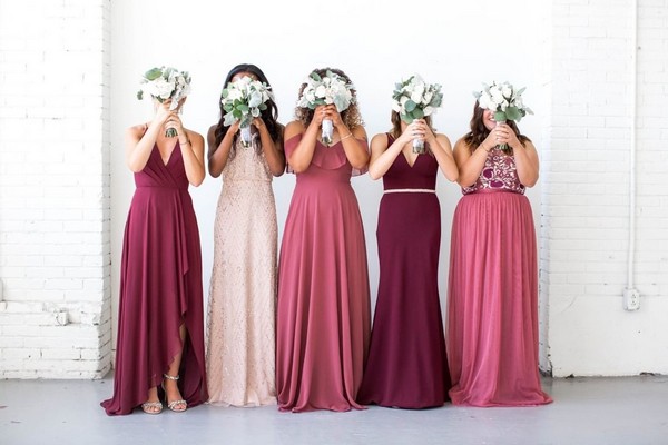 cinnamon rose mismatched bridesmaid dresses 2