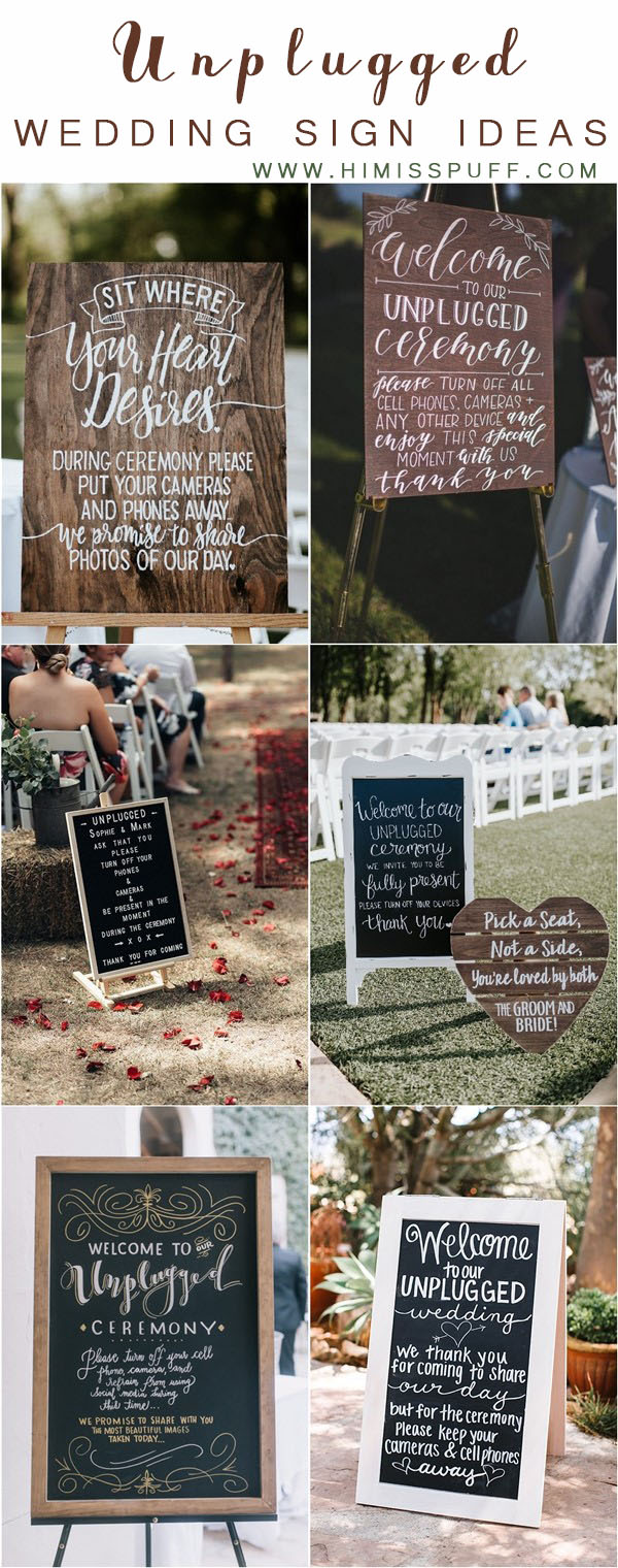 unplugged wedding sign ideas 