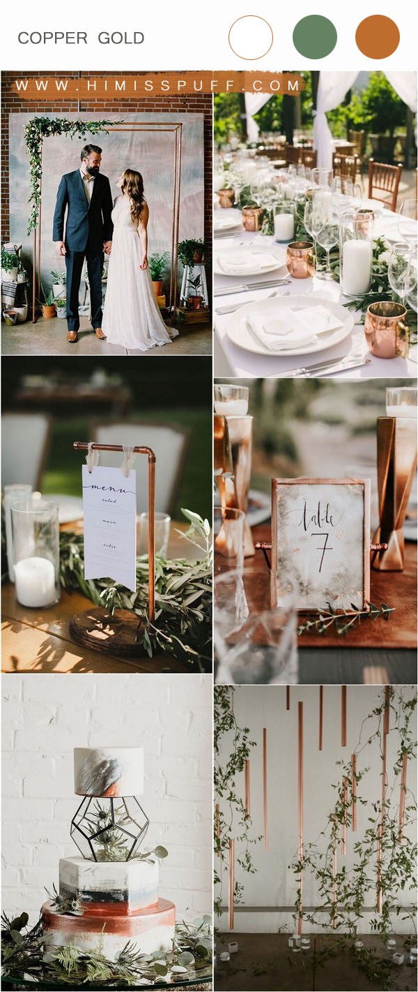 copper gold wedding color ideas