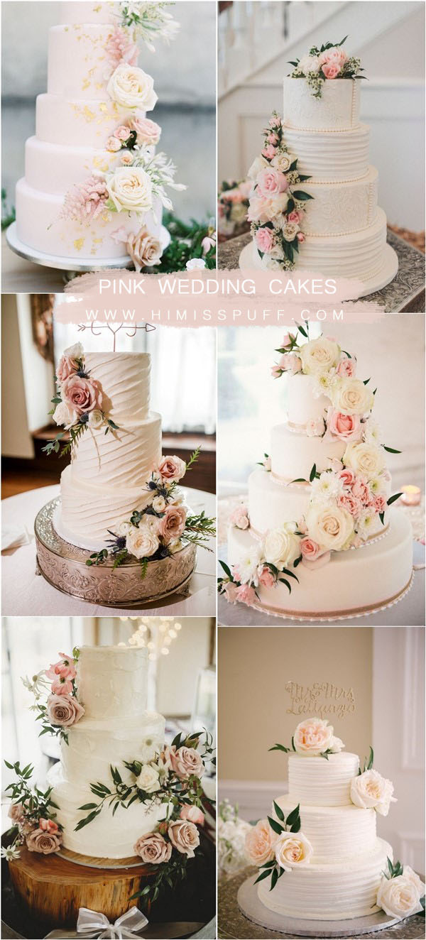 Top 20 Simple Pink Wedding Cakes for Spring Summer ...