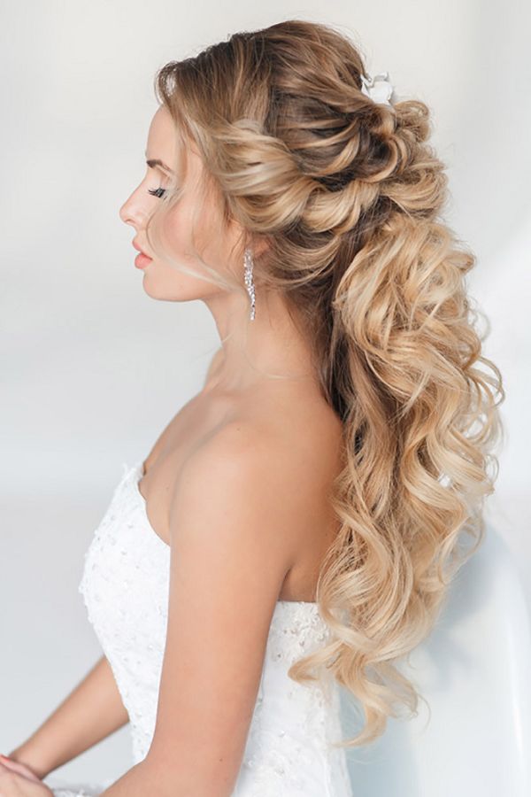 ❤️ 20 Creative Half Up Half Down Wedding Hairstyles - Hi Miss Puff