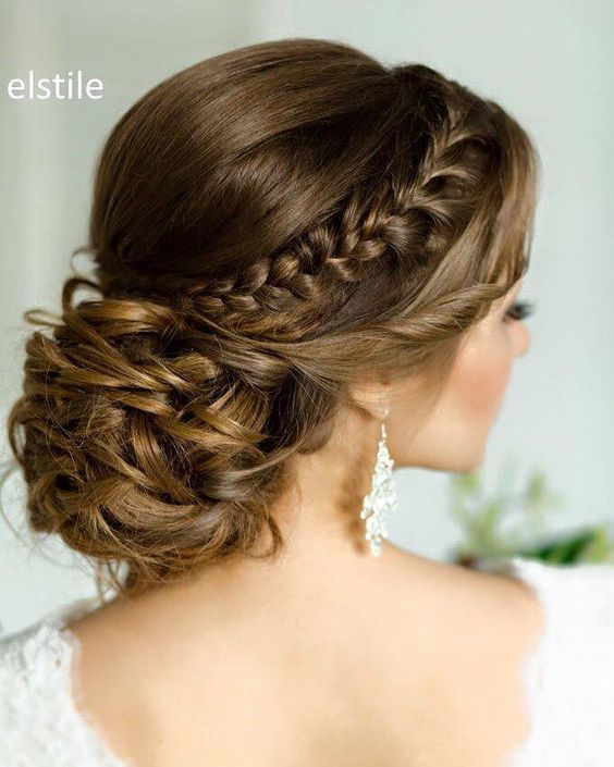 braided wedding hairstyle idea via Elstile