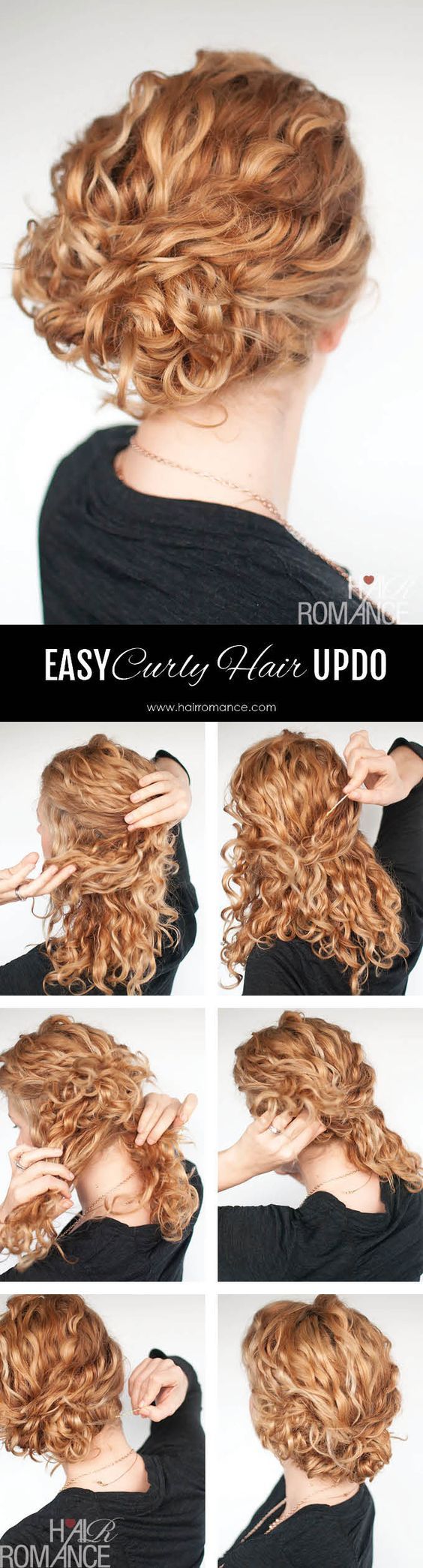 Curly Hair Tutorial – easy curly updo