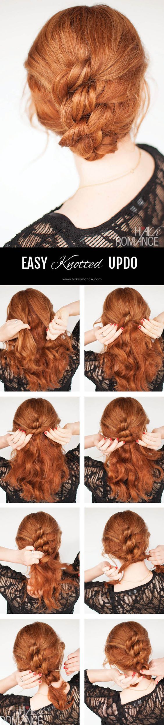 Easy knot updo hair tutorial