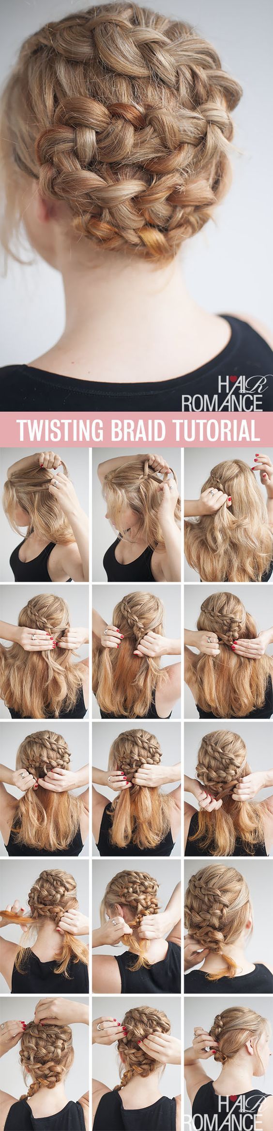 Twisting braid hairstyle tutorial