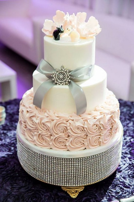 blush wedding cake idea via Robert Godridge Photography