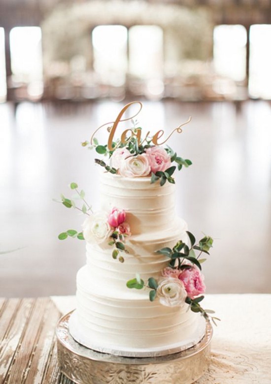 simple all white wedding cake