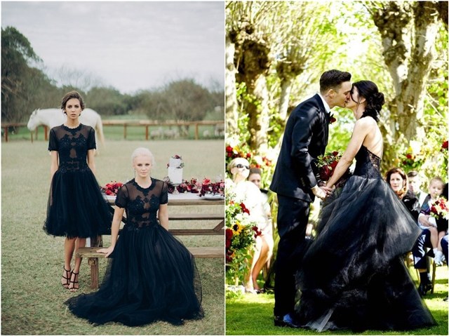 black wedding dresses and gown