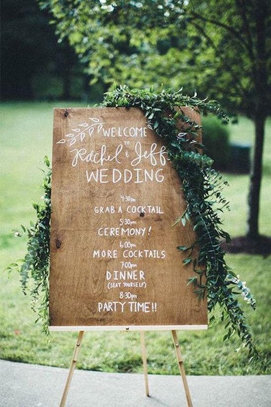 rustic wedding sign ideas