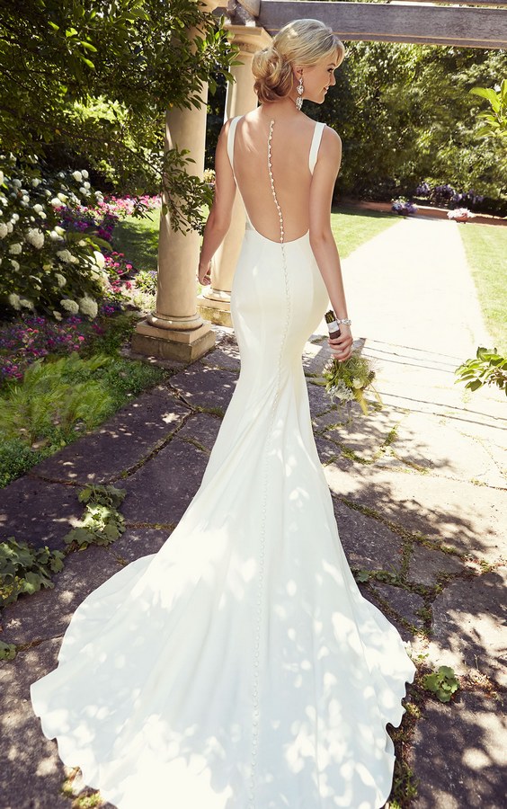 D1841.1445960188.0Embrace modern minimalism with this chic bridal gown from the Essense of Australia