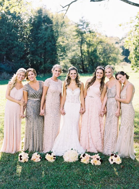 Gorgeous beaded bridesmaid dresses