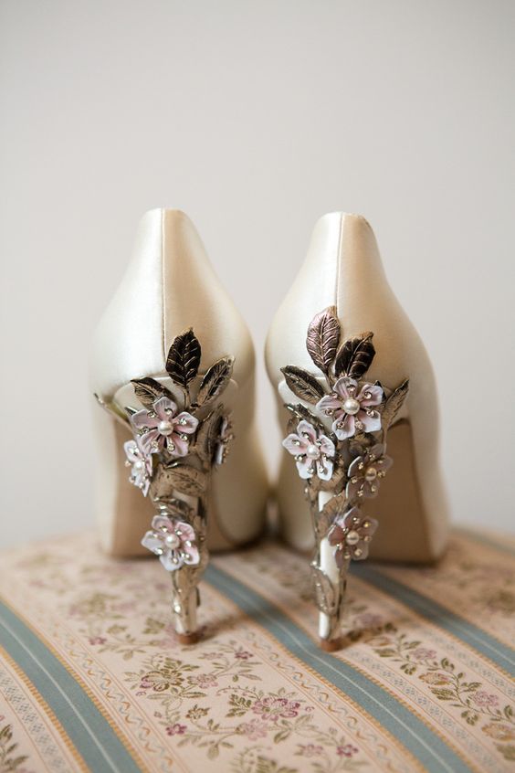 Harriet Wilde Shoes with flower encrusted heels