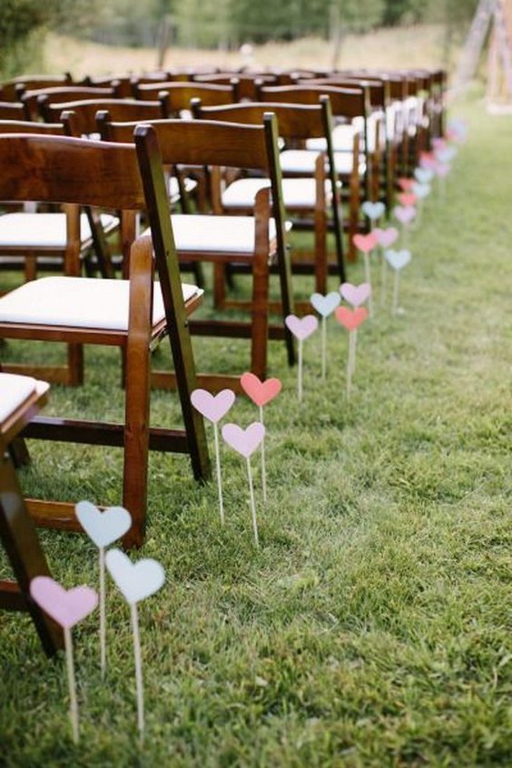 Heart wedding aisle decor