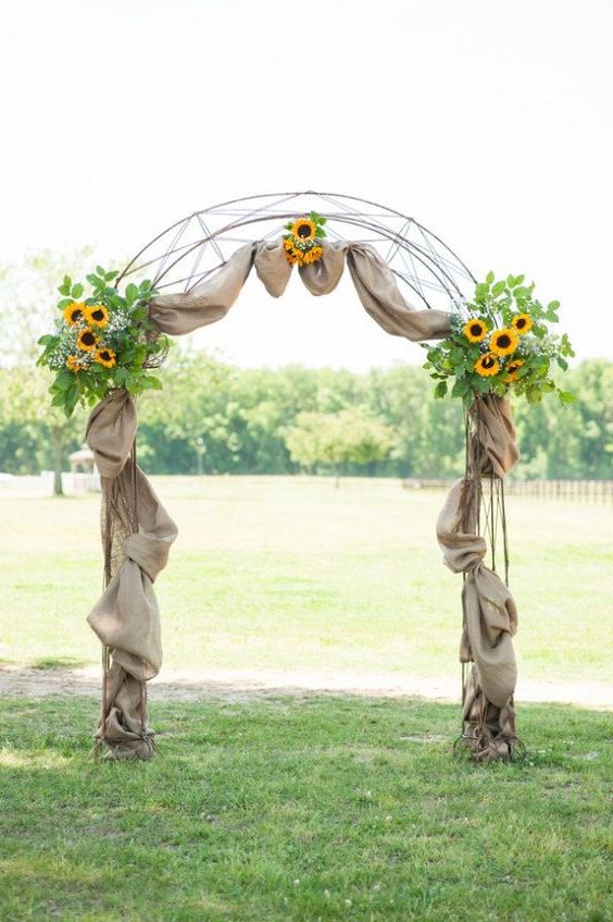 Horse Farm Sunflowers Wedding Arch