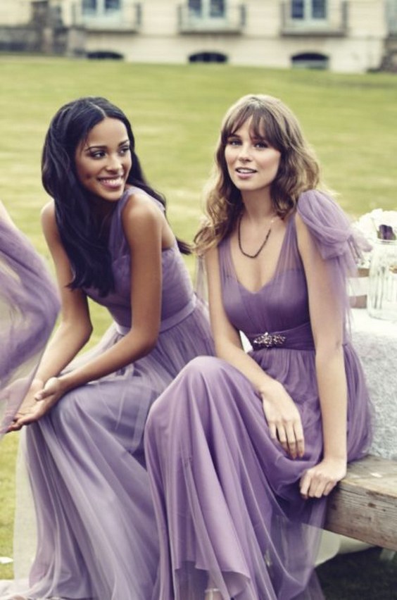 Kelsey Rose purple tulle brideasmaid dresses