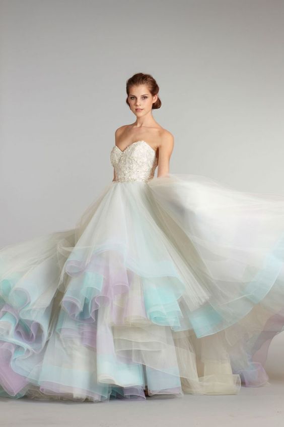 Lazaro pastel blue wedding dress