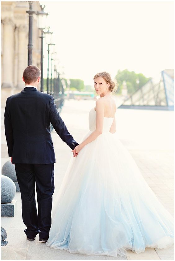 Light blue wedding dress