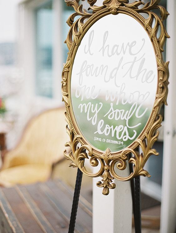 Love Quote on a Vintage Mirror