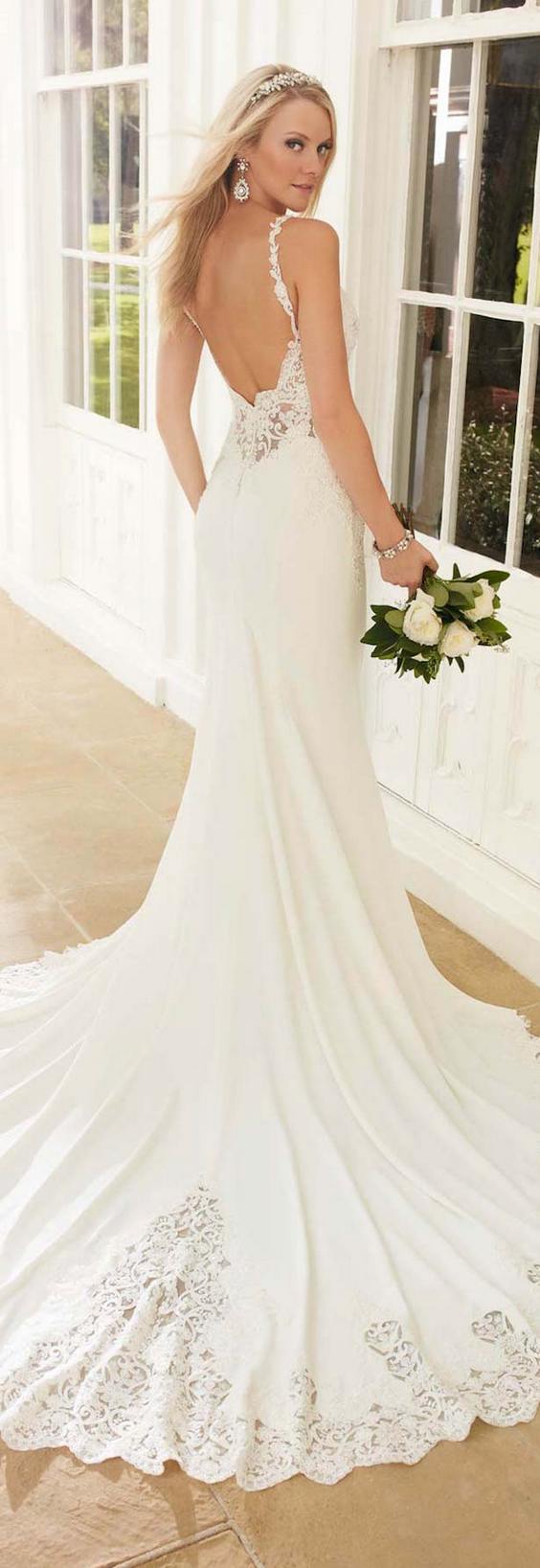 Martina Liana open back wedding dress with spaghetti straps