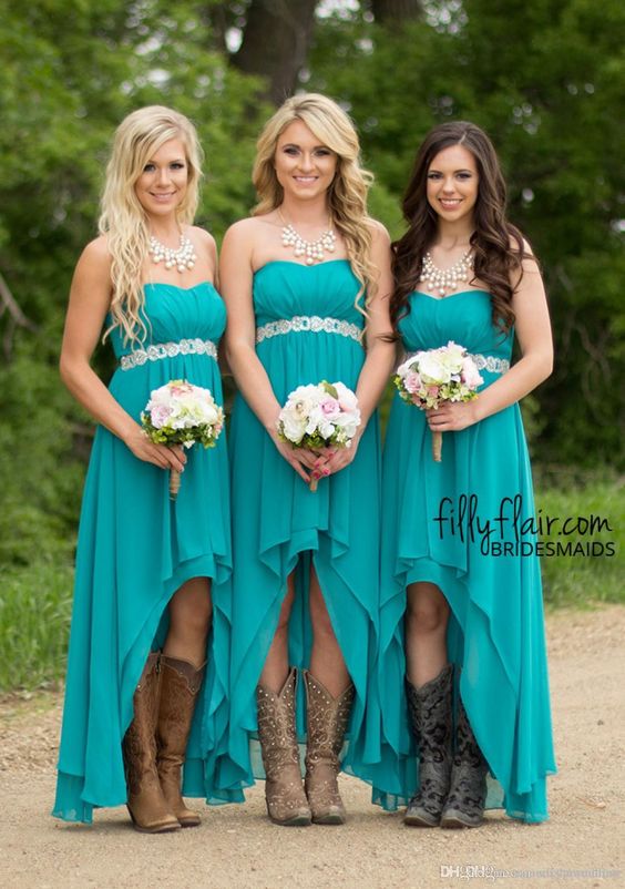 Modest Maternity Country Hi-low Bridesmaid Dresses