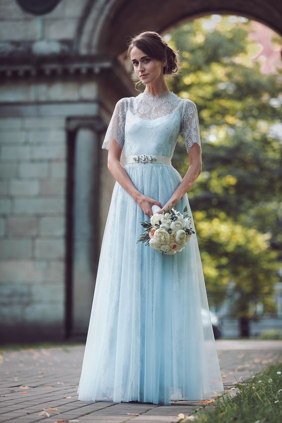 Pale Blue Wedding Dresses by Katya Katya Shehurina