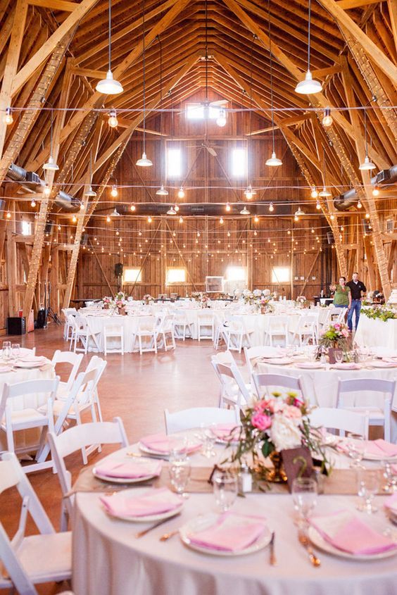 Pink and Gold Barn Wedding Ideas