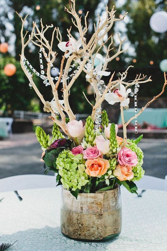 Rustic Chic Wedding at Walnut Grove Would be cute with deer antler incorporated instead of branches