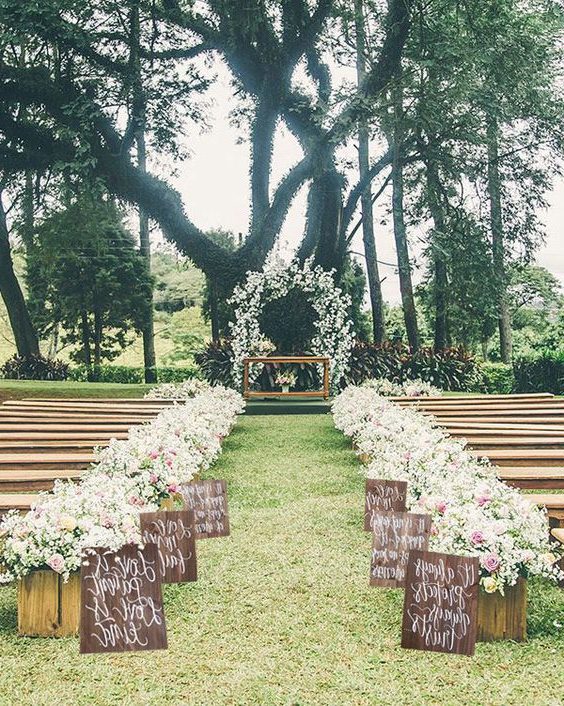 Rustic Wooden Wedding Aisle Signs