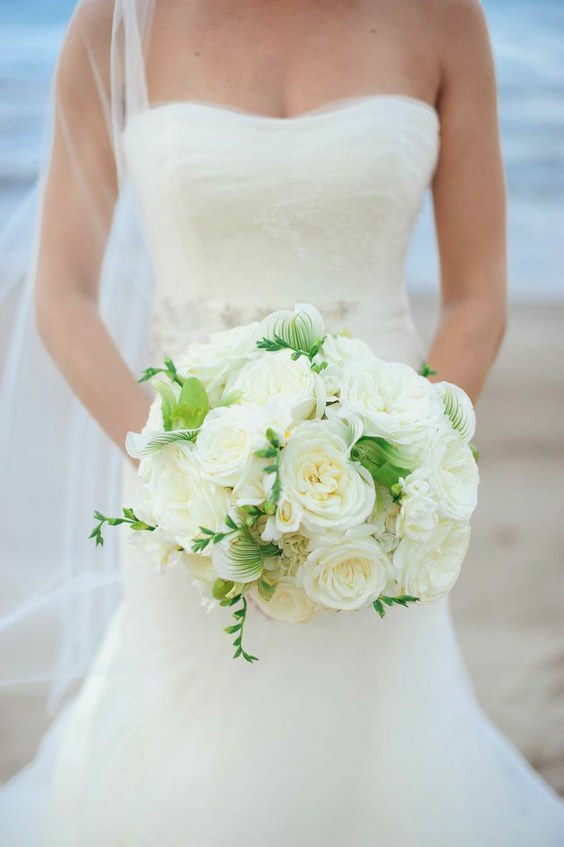 all white erica rose wedding bouquet