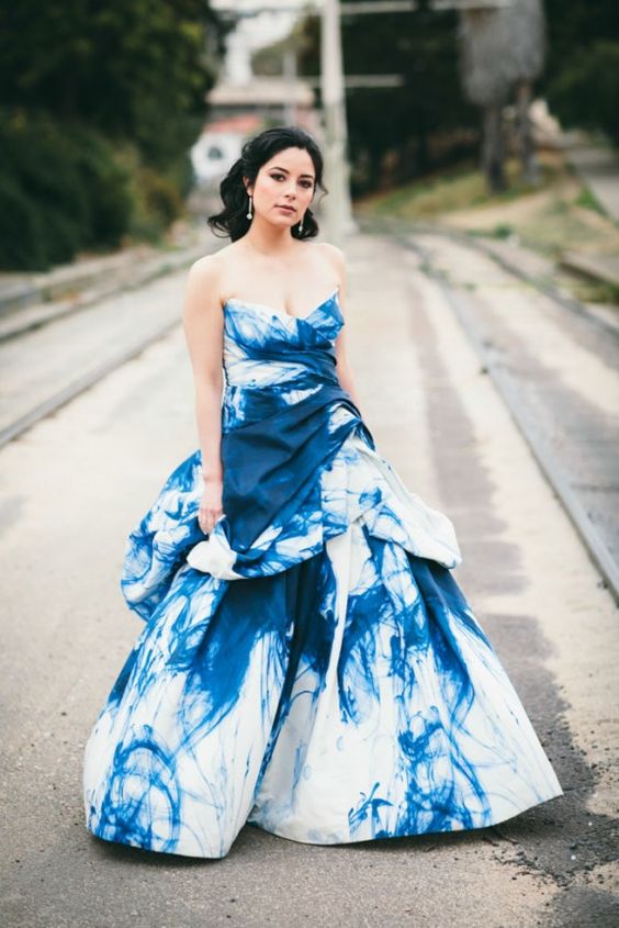 cobalt wedding dress