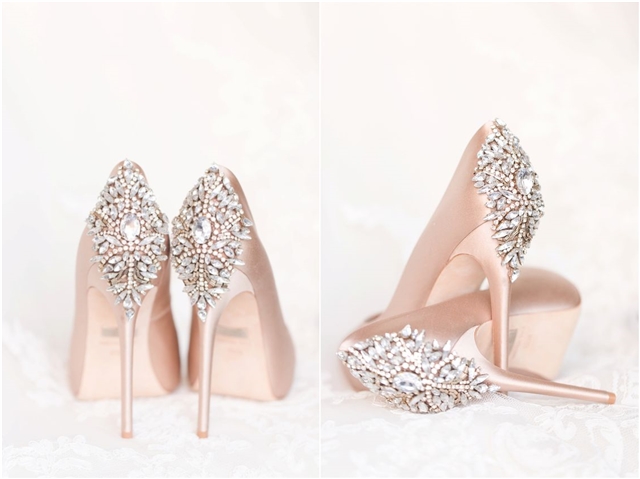 blush wedding day shoes