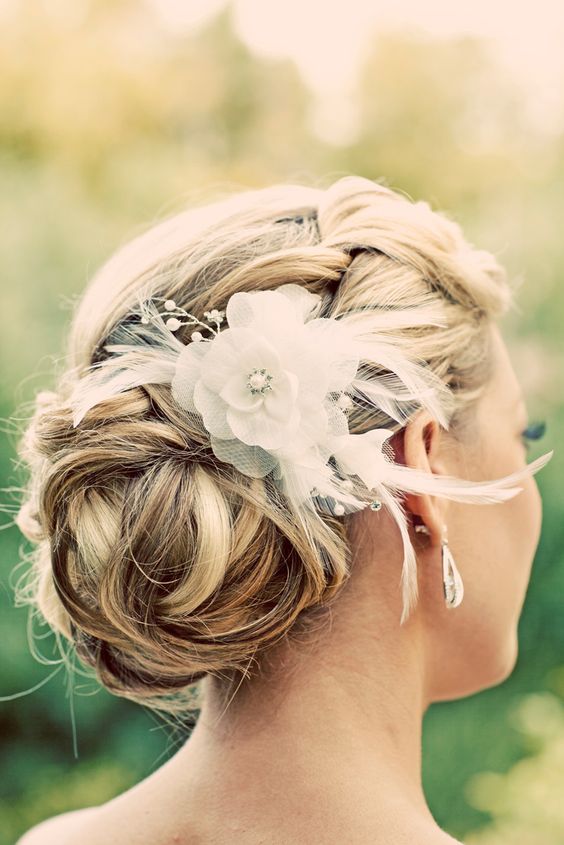 edding hairstyle with hair decoration