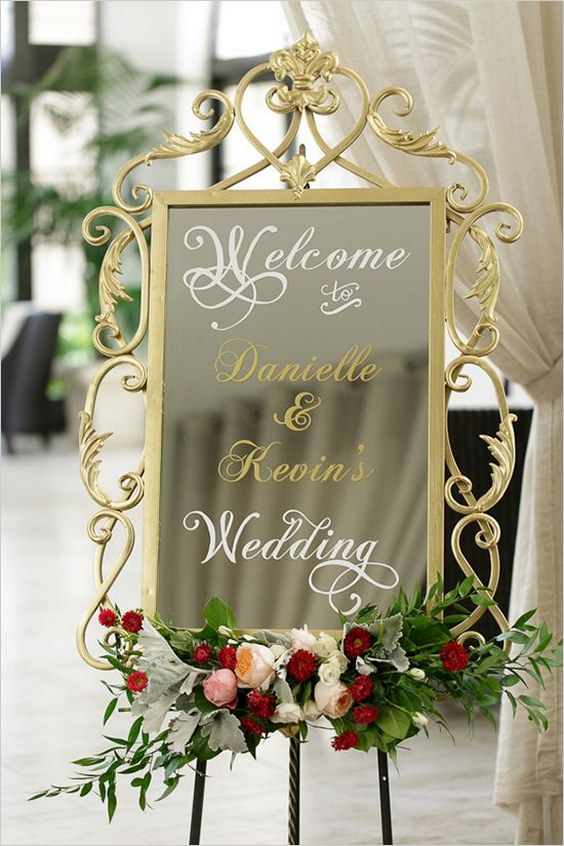 mirror wedding sign via Bumby Photography