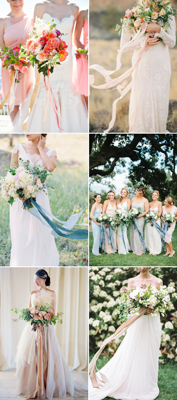 wedding bouquets with long ribbons
