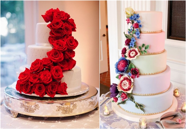 blush wedding cake idea via Robert Godridge Photography