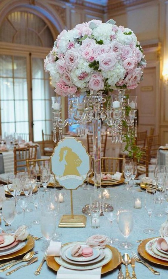 white and pink wedding reception centerpiece idea via Caroline Tran Photography
