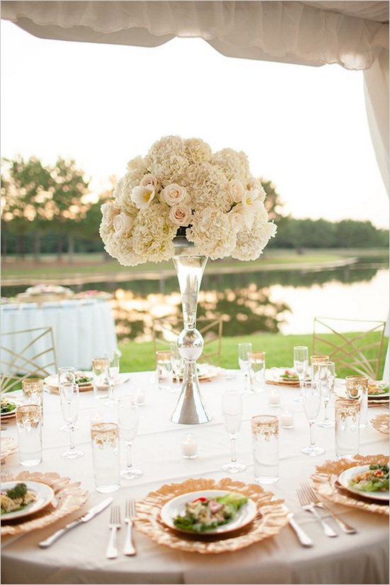 white floral wedding centerpiece
