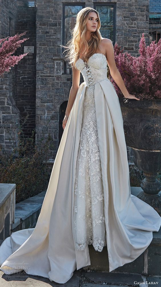 GALIA LAHAV bridal spring 2017 strapless sweetheart corset bodice aline wedding dress